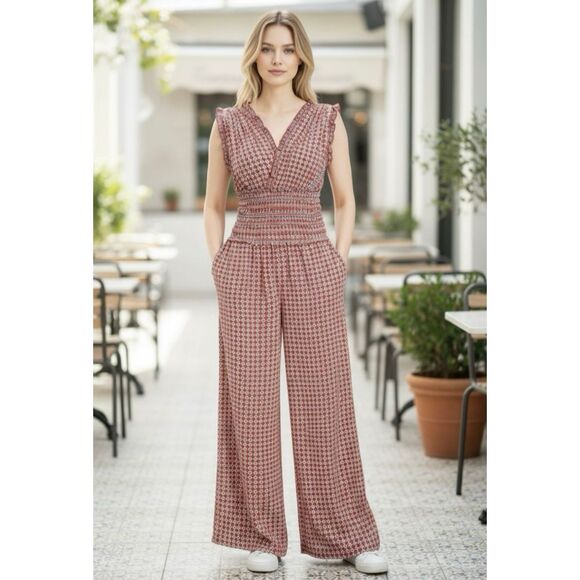 Max Studio Smocked Jumpsuit Size Xs - Picture 1 of 10